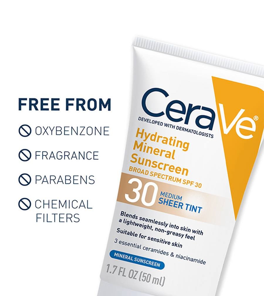 Cerave Hydrating Sunscreen SPF 30 Face Sheer Tint 50Ml