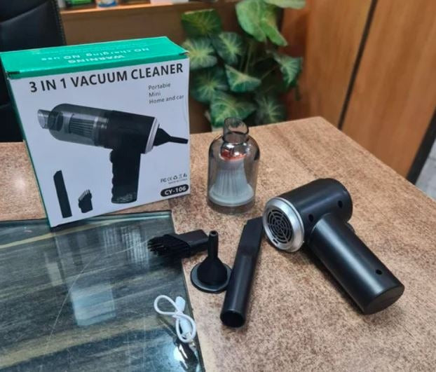 Portable Vacuum Cleaner Duster Blower 3 in 1 Air Pump Wireless Handheld Clean Microscopic Dust From Car, Home, Vehicle Interior Cleaner, Computer, Laptop, Flower, Mirror