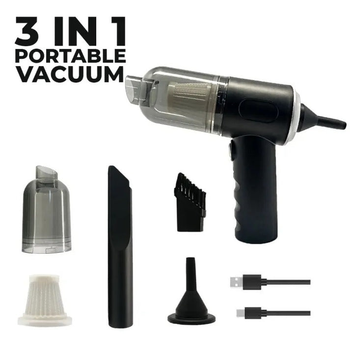 Portable Vacuum Cleaner Duster Blower 3 in 1 Air Pump Wireless Handheld Clean Microscopic Dust From Car, Home, Vehicle Interior Cleaner, Computer, Laptop, Flower, Mirror