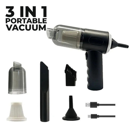 Portable Vacuum Cleaner Duster Blower 3 in 1 Air Pump Wireless Handheld Clean Microscopic Dust From Car, Home, Vehicle Interior Cleaner, Computer, Laptop, Flower, Mirror