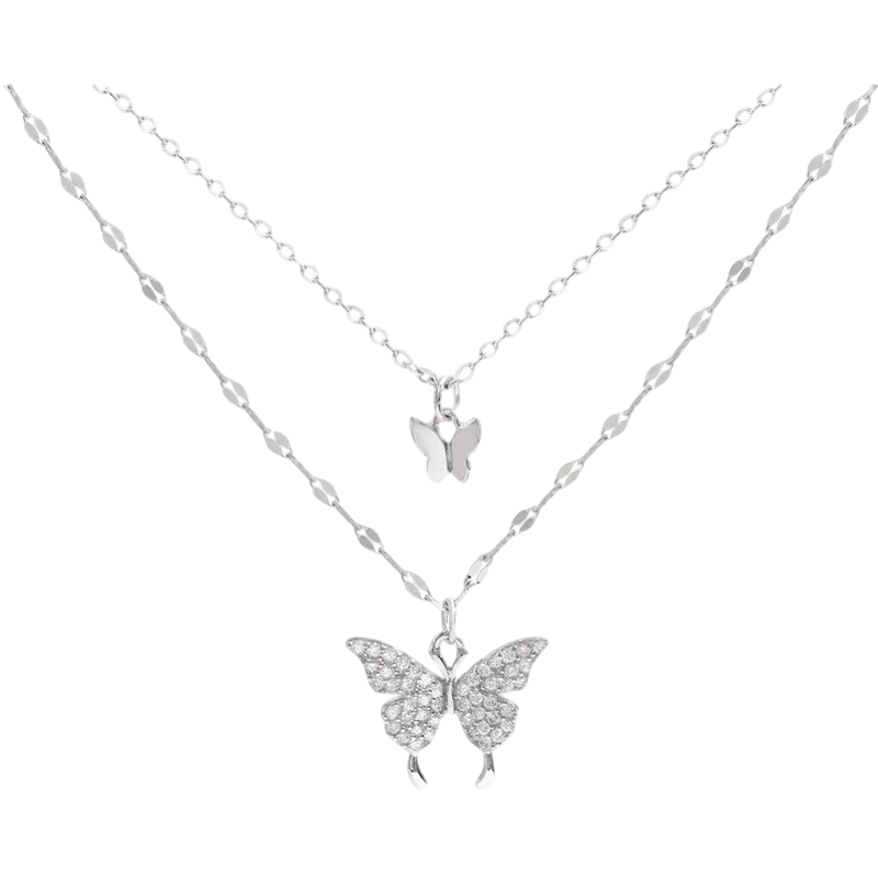 Double Layered Butterfly Necklace