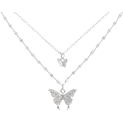 Double Layered Butterfly Necklace