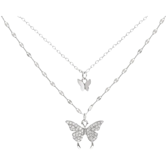 Double Layered Butterfly Necklace