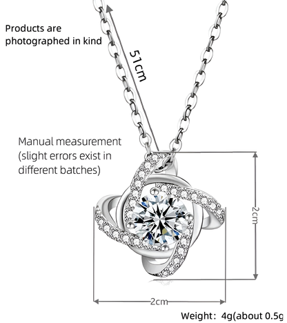 Women's Four-Leaf Clover Pendant Necklace with Diamonds in Brass