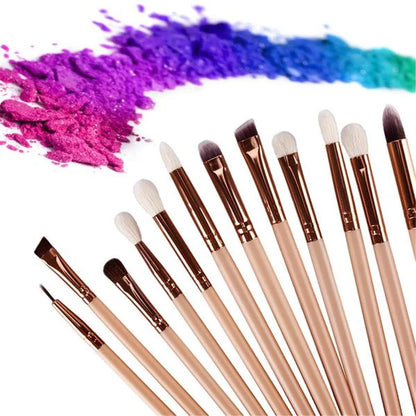 Zoeva 15-Piece Eye Makeup Brush Set with Travel Pouch