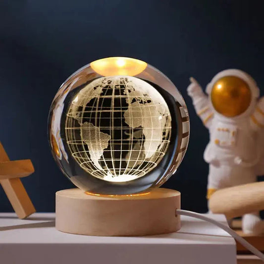 3D Ball Crystal Glass LED Table Lamp