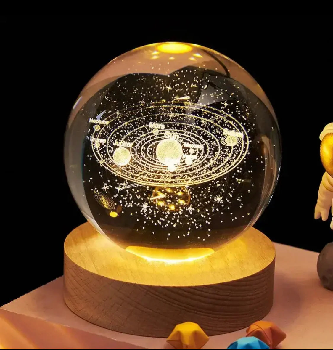 3D Ball Crystal Glass LED Table Lamp