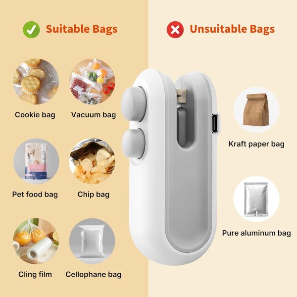 Heat Sealer and Cutter 2-in-1 Mini  | USB Rechargeable Food Sealer