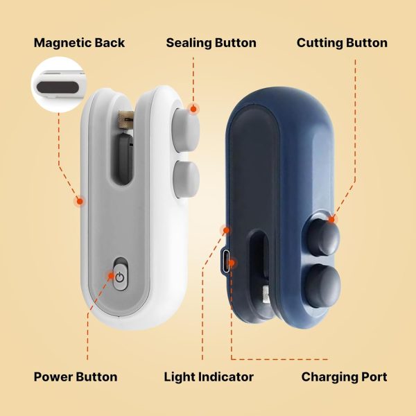 Heat Sealer and Cutter 2-in-1 Mini  | USB Rechargeable Food Sealer