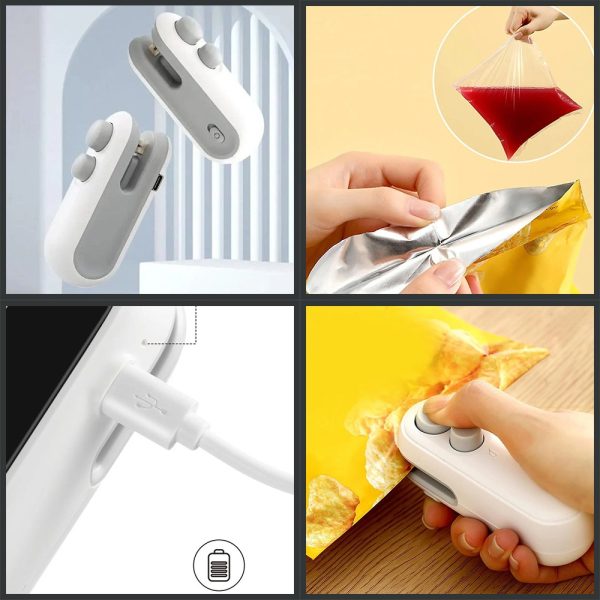Heat Sealer and Cutter 2-in-1 Mini  | USB Rechargeable Food Sealer