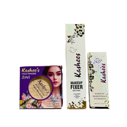 Kashee’s 3-in-1 Makeup Set | Foundation | Compact Powder | Fixer