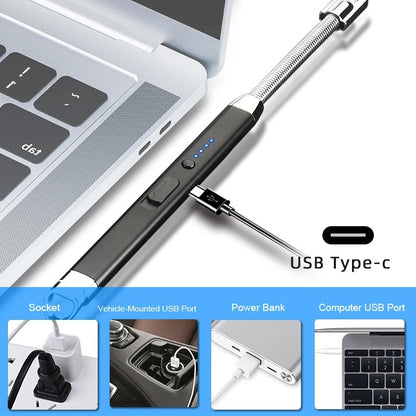 360° USB Rechargeable Arc Lighter – Windproof & Flameless