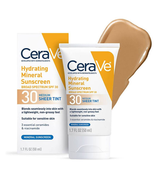 Cerave Hydrating Sunscreen SPF 30 Face Sheer Tint 50Ml