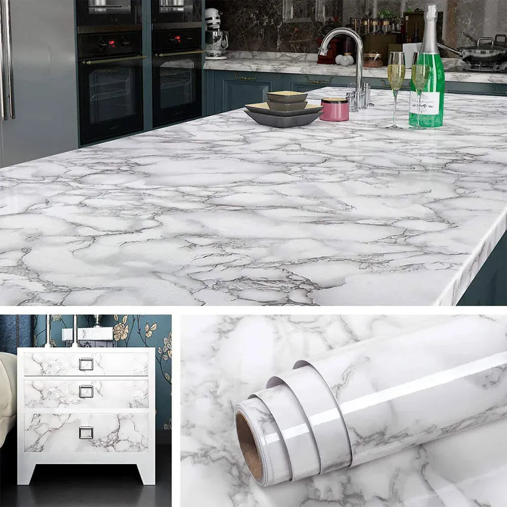 Self Adhesive Kitchen Marble Sheets 2 Meter Waterproof and Oil proof