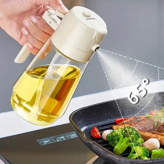 2-in-1 Oil Spray & Pour Glass Bottle Dispenser