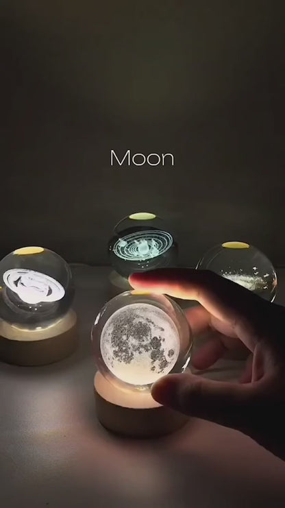 3D Ball Crystal Glass LED Table Lamp